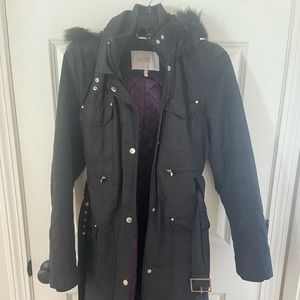 Laundry by Shelli Segal long belted black coat